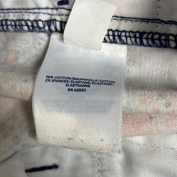 Lands' End Floral Patchwork Pull On Pants Sz 14 Country Boho Cottage Mid Rise - Picture 7 of 8